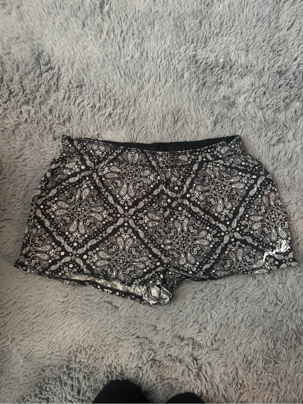 PINK Victoria's Secret Black and White Lounge Shorts